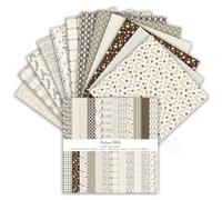 24 Feuilles Papier Scrap Double face, 15,2 x 15,2cm, 24 Designs Papier pour Scrapbooking, à Motif Papiers, Papiers décoratifs pour Fournitures de journal intime (Beige et Marron, 6 Inch)