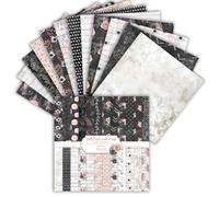 24 Feuilles Papier Scrap Double face, 15,2 x 15,2cm, 24 Designs Papier pour Scrapbooking, à Motif Papiers, Papiers décoratifs pour Fournitures de journal intime (Noir et Blanc, 6 Inch)