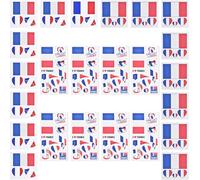 24 Feuilles Tatouage Drapeau France, Drapeau Français Tatouages Temporaire Imperméable Pour Coupe Du Monde, Le Fnas De Euro Football Coupe, Wm Party Décorations[Z405]