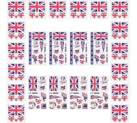 24 Feuilles Tatouage Drapeau Royaume-Uni, Drapeau Royaume-Uni Tatouages Temporaire Imperméable Pour Coupe Du Monde Fans De Euro Football Match Fête Nationale Decoration[Z396]