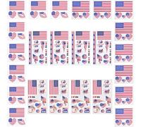 24 Feuilles Tatouage Drapeau Usa, Drapeau Américain Tatouages Temporaire Imperméable Pour Coupe Du Monde, Élection, Jour De L'indépendance, Wm Party Décoration