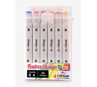 24 feutres alcool double pointe multicolore TU