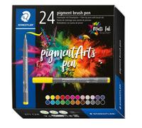 STAEDTLER - Pigment Art - Pigment brush 371 - Etui carton 24 feutres pointe pinceau couleurs pastel assorties - 371 C24-2