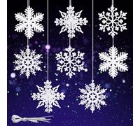 24 Flocons de Neige, Flocons de Neige, décoration de Noël, Flocons de Neige, décorations de Noël, Flocons de Neige à Suspendre pendentifs d'arbre de Noël décorations de Noël Mariage