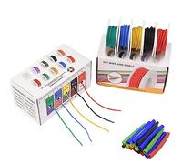 24 Gauge Wire Stranded Electrical Wire 24 AWG Electric Hook Up Wire Kit Flexible Silicone Tinned Copper Wires, OD:1.6mm, 5 Colors 32.8ft Each, with Free 20pcs φ3mm Heat Shrink Tubing