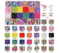 24 Grilles D'argile Douce, Perles En C¿¿Ramique Douce, Coffret De Bricolage Fait ¿¿ La Main, Ensemble De Perles