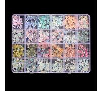 24 grilles de décorations pour nail art, manucure, bijoux, conseils multi-formes, accessoires de manucure pour décorations artistiques, breloques en forme de croix d'animaux de dessin animé