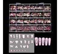 24 grilles mixtes ongles art race stones ongles plats art charme verre ongles strass décorations d'art