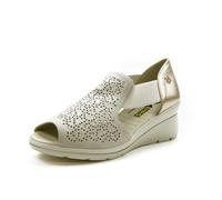 24 HORAS 24 HRS Sandales en cuir beige, Crème relaxante, 41 EU
