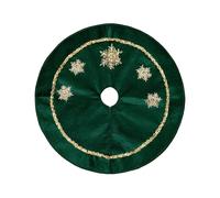 (24 inches, green) Green Velvet Gold Sequin Snowflake Christmas Tree Skirt 24 Inch Holiday Decoration Gift