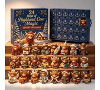 24 Jours Calendrier de l’Avent Vache Highland 3D Magique | Calendrier de l’Avent Comptage : découvrez chaque jour du 1er décembre à la veille de Noël 24 figurines numérotées