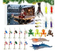 24 Jours De L'Avent De De La Pêche Calendrier De L'Avent | Ensemble De Leurres De Pêche D'Avent Pour Pêcheur Hommes Adolescents Papa Mari Ami Eau Douce Eau Salée Truite Bar Rivières