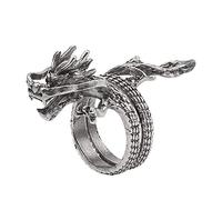 24 JOYAS Bagues dragons chinois réglables unisexe dragon sacré avec motifs gothiques et esprit rock, Métal