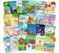 24 Mini Livres De Coloriage Pour Les Enfants De 2 À 4 Ans, Cadeaux D'anniversaire De Fête, Activités Pour Les Classes D'école, Y Compris Les Dinosaures, Les Sirènes, Les Princesses