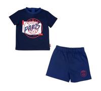 24 Mois - Ensemble T-Shirt Short Bébé - Paris Saint Germain - Psg - Bleu - Coton - Officiel Multicolore