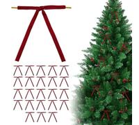 24 Nœuds en Velvet Rouge Vin pour Décorations de Noël, Ruban de 1 cm de Largeur, Nœuds Décoratifs pour Sapin de Noël, Emballage Cadeaux et Décor Festif