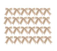 24 Nœuds Papillon Noël Dentelle pour jute Décoration 24 Nœuds(Style 3) | Dentelle délicate, pour lin texturé, pour charme rustique, style , pour idéal pour fêtes