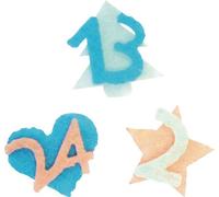 24 Numeros De L'avent Feutrine Adh. Bleus/Corail