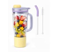 24 oz Tasse de Rechange pour Ninja BlendBOSS Mixer,Violet,acc.Inclus | Gobelet Rechange Violet pour Ninja BlendBOSS,Étanche,Sans BPA,Lavable Lav.-v.,1 Pailles,1 Brosse,pour Voyage.
