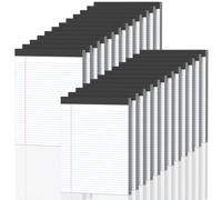24 Pack 8.5 x 11 Inch White Legal Pads, College Ruled Writing Pads with Hard Back, Micro Perforated Note Pads for Office, School & Home, 50 sheets per pad ideal for Students, Teachers & Professionals