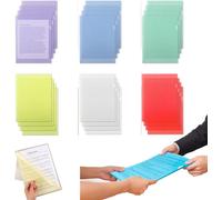 24 Pack A4 Clear Document Wallets Side Open 6 Colors Plastic Document Wallets For A4 Documents Open Side Office School Office