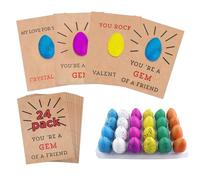 24 Pack Grow Dinosaur Eggs Toys - Hatching Egg Toy, Dinosaur Egg Hatching Valentine Cards, Children's Valentine's Day Gift for Over 3 Years Old Boys and Girls, Preschool Classroom Party