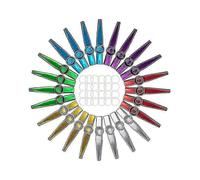 24-Pack Metal Kazoos with 24 Flute Diaphragms, 6 Colors - Perfect Companion for Ukulele & Violin