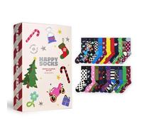 24 Paires Calendrier de l Avent Chaussettes, Calendrier de l'Avent 2025, 24 Chaussettes de Noël en Boîte Cadeau, Calendrier Avent Adulte/Enfant, Christmas Socks pour famille (24Paires-b)