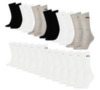 Puma Chaussettes de sport coussin rond, Mixte Adulte, Blanc, 35-38, Lot de 6 paires