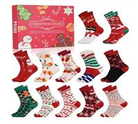 24 Pairs Christmas Advent Calendar Blind Box Sock, Christmas Advent Calendar 2025 Adults Calendars Sock, for Adults Xmas Party (12Pair*B)
