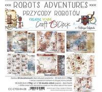 24 papiers scrapbooking 20 x 20 cm Craft O' Clock ROBOTS ADVENTURES