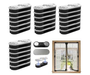 24 pcs Aimant Moustiquaire Puissant Clip,Magnetic Window Mosquito Net | No Drilling,Conception Autocollante,Réutilisable, Solide,for Window Curtains Door Badge Posters Photos Note