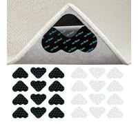24 Pcs Antiderapant Tapis Parquet Accroche Tapis Au Sol Réutilisable Auto-Adhésif Doté d'une Adhérence Ultra-Forte Il Convient À Divers Environnements Tels Que Salons Chambres Cuisines（Noir&Blanc）