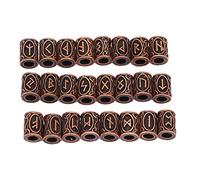 24 PCS Antique Cuivre Cheveux Perles Vintage Grand Trou Métal Tressage Tube Perles pour DIY Bijoux Cheveux Décoration Barbe Perles Métal Tressage Perles Tube Perles