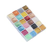 24 Pcs Aquarelle, Macaron Solid Pearlescent Paint Set de Peinture Métallisée Métallique pour la Peinture Nail Art