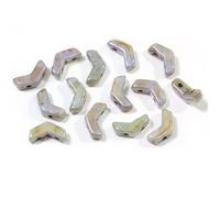 24 pcs Arrow Czech 2-Hole Glass Beads 8 x 5 mm, Green Purple