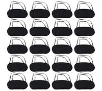 24 Pcs bandeau de Sommeil, Ultra Doux Respirant bandeau Dormir avec Sangles Réglables pour Maison Avion Train, bandeau de Voyage pour Hommes Femmes (Noir)