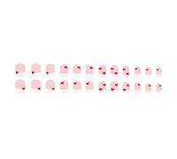 24 PCS BLANC FRENS TIP Stick On Nails Valentin False Heart Artificial Short Square Press Sur