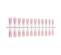 24 Pcs/Boîtes Moyennes Du Cercueil Longs Faux Ongles Couvertures Complètes Bâton Sur Les Clous De La Presse Artificielle Française