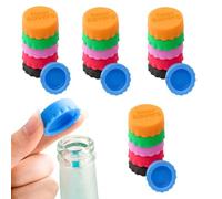 24 pcs Bouchon Silicone Bouteille, Bouchon Hermétique Coloré en Silicone Alimentaire, Bouchon Bouteille Verre Étanche Multi-Usage, pour Bière et Champagne (6 Couleurs)