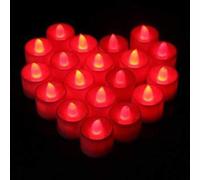 24 pcs Bougies à LED Sans Flamme,Réaliste Bright Bougie à Piles Decoration pour Soirée/Votive/Anniversaire/Mariage/pâques,Rouge