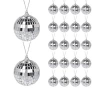 24 PCS Boules à Facettes Boule Miroir, 4 CM Boule Pailletée Boule Disco Deco Boule à Facettes Disco Argentée, Boule Disco des Années 1970 Boules de Noël pour Fête Ornement