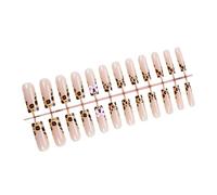 24 PCS Bows Faux Nails Léopards Imprimez Des Ongles Artificiels Stick Tip French On Glossy Press On For Woman