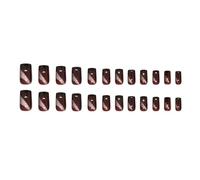 24 PCS Cats Stick Eye On Nails Elegant Artificial Mediums Longueur Faux Belon Glances Presse Pour La