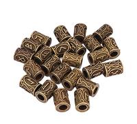 24 PCS Cheveux Barbe Perles Africaines pour Hommes Femmes, Bracelets Pendentif Collier DIY pour Tresses Viking Kits