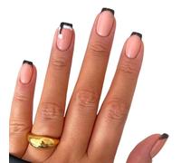 24 PCS Christmas Faux Nails Christmas Nails Artificiaux French Tip Press Sur De Courtes Couvertures Complètes Stick On