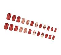 24 Pcs Coeurs Complets Couvrent Faux Ongles Stick De Festival Acrylique Scintillant Le Jour De La Saint-Valentin