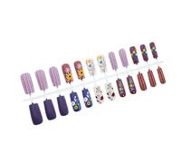 24 PCS COFFIN PRESSE SUR LES NOURS FINITION MATTE Avec Designs Fleurs Colorés Des Clous Faux Coups Pour Femmes Filles