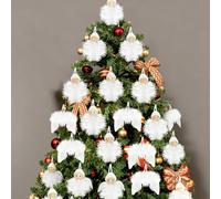 24 PCS Decoration Noel Sapin Blanche Plume, Decoration Noel Sapin, 12 Poupées Anges, 12 Ailes d'ange,Decoration Noel Sapin Blanc,Convient pour Noël, Halloween, Les Mariages