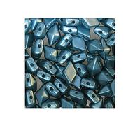 24 pcs DIAMONDUO Glass Two-Hole Beads Rhombus gemduo 5 x 8 mm, Pastel Blue Zircon